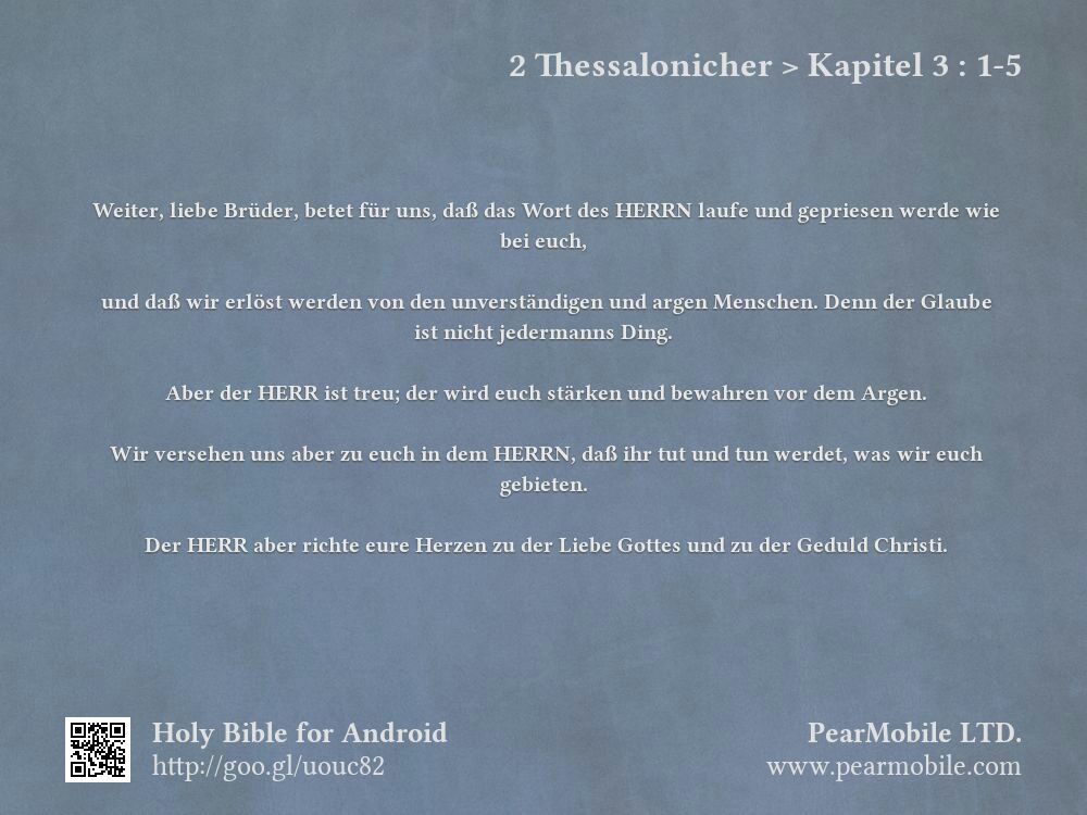 2 Thessalonicher, Kapitel 3:1-5